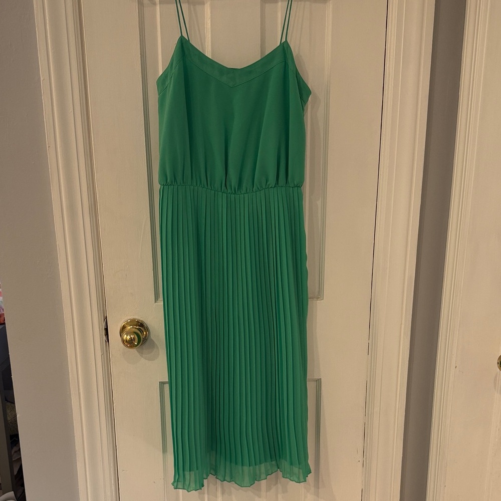 ASOS Green Midi Dress with Pleats